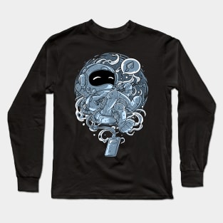 Space Astronaut Playing Guitar Astronomy Electric Guitarist Long Sleeve T-Shirt